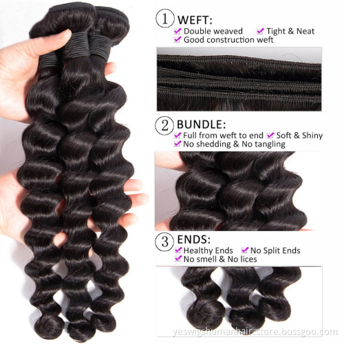 Wholesale Cheap Loose Deep Wave Raw Brazilian Virgin Cuticle Aligned Human Hair Bundles Human Hair Extension Products For Women